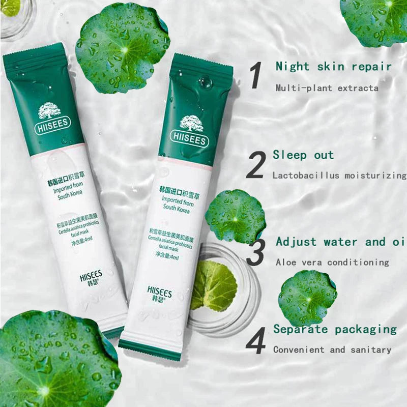 Mascarillas Faciales Nocturnas Centella & Colágeno (30 pcs) | Ilumina, Reafirma e Hidrata Profundamente