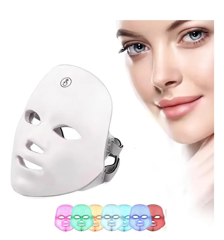 Mascarilla Facial LED de 7 Colores con Fototerapia – Recargable para Rejuvenecimiento, Lifting y Luminosidad