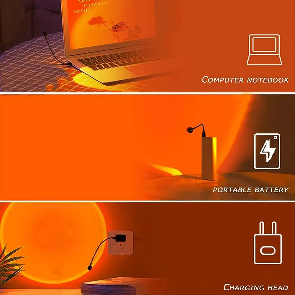 Luz ambiental de atardecer USB
