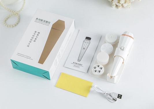 Cepillo Eléctrico 4-en-1 USB – Limpieza Profunda y Masaje Facial